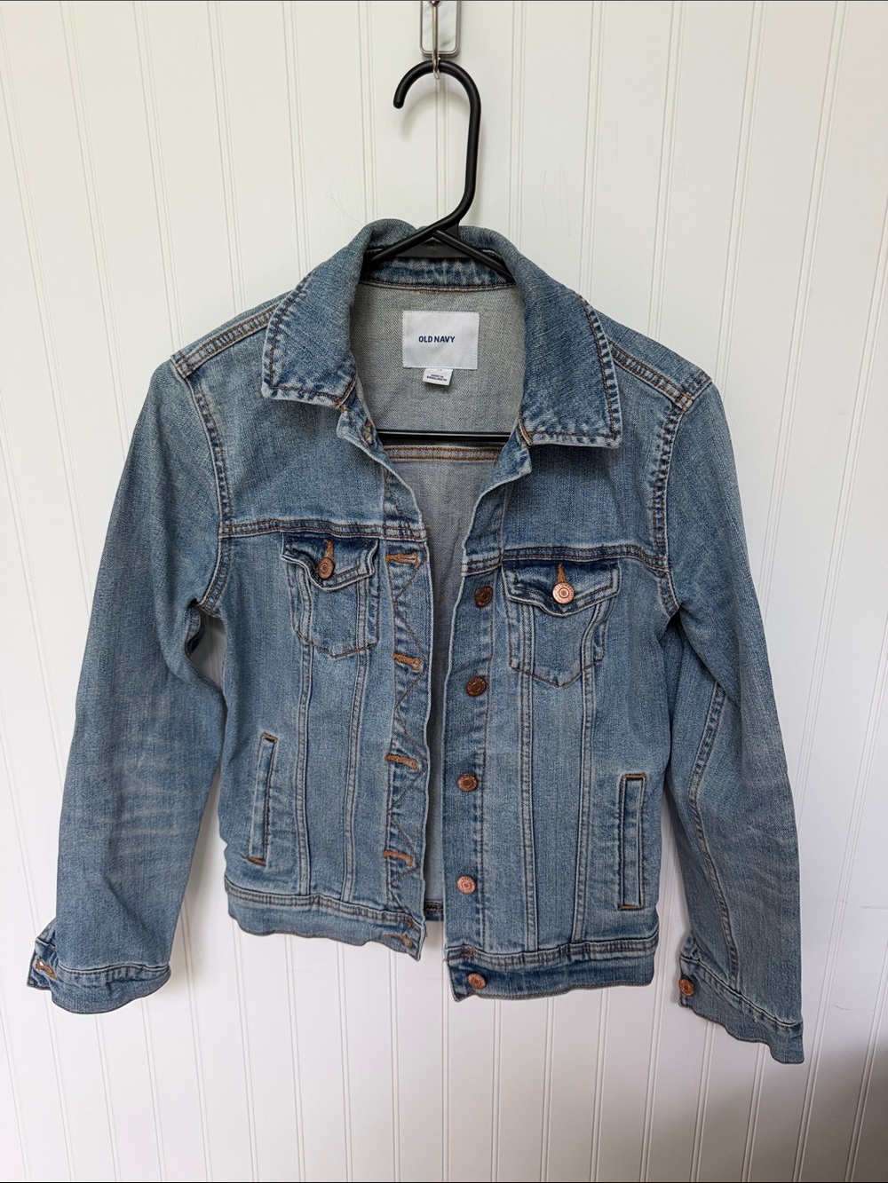 (278)Old Navy Classic Denim Jacket Women’s XS Medium Wash Jean Trucker Jacket